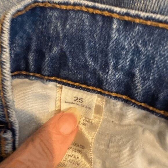 Chelsea & Violet Side Ruffle Boot Cut Cropped Jeans Medium Wash Cotton Size 25 - Picture 7 of 12